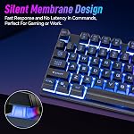 CHONCHOW Gaming Keyboard, Full Size Wired Computer Keyboard with Anti-Ghosting and Multimedia Keys, LED Backlit Light Up Keyboard for PC Mac Laptop Desktop, Gaming or Office