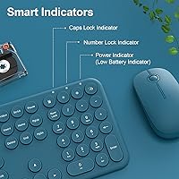 Vista 8 de XTREMTEC Combo de teclado y mouse inalámbricos de 2.4G de tamaño completo, ultradelgado, silencioso, lindo, para computadora con receptor USB