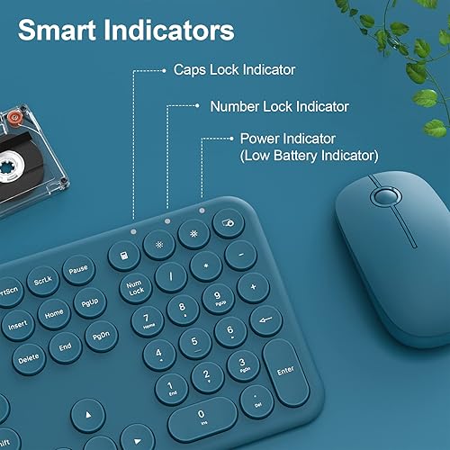 Vista 8 de XTREMTEC Combo de teclado y mouse inalámbricos de 2.4G de tamaño completo, ultradelgado, silencioso, lindo, para computadora con receptor USB