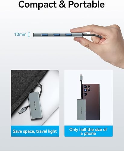 Miniatura 6 de VENTION Hub USB C para MacBook Pro, adaptador multipuerto USB C 7 en 1 con puertos HDMI 4k 100W PD USB 3.0 SDTF, USB C Dock compatible con MacBook