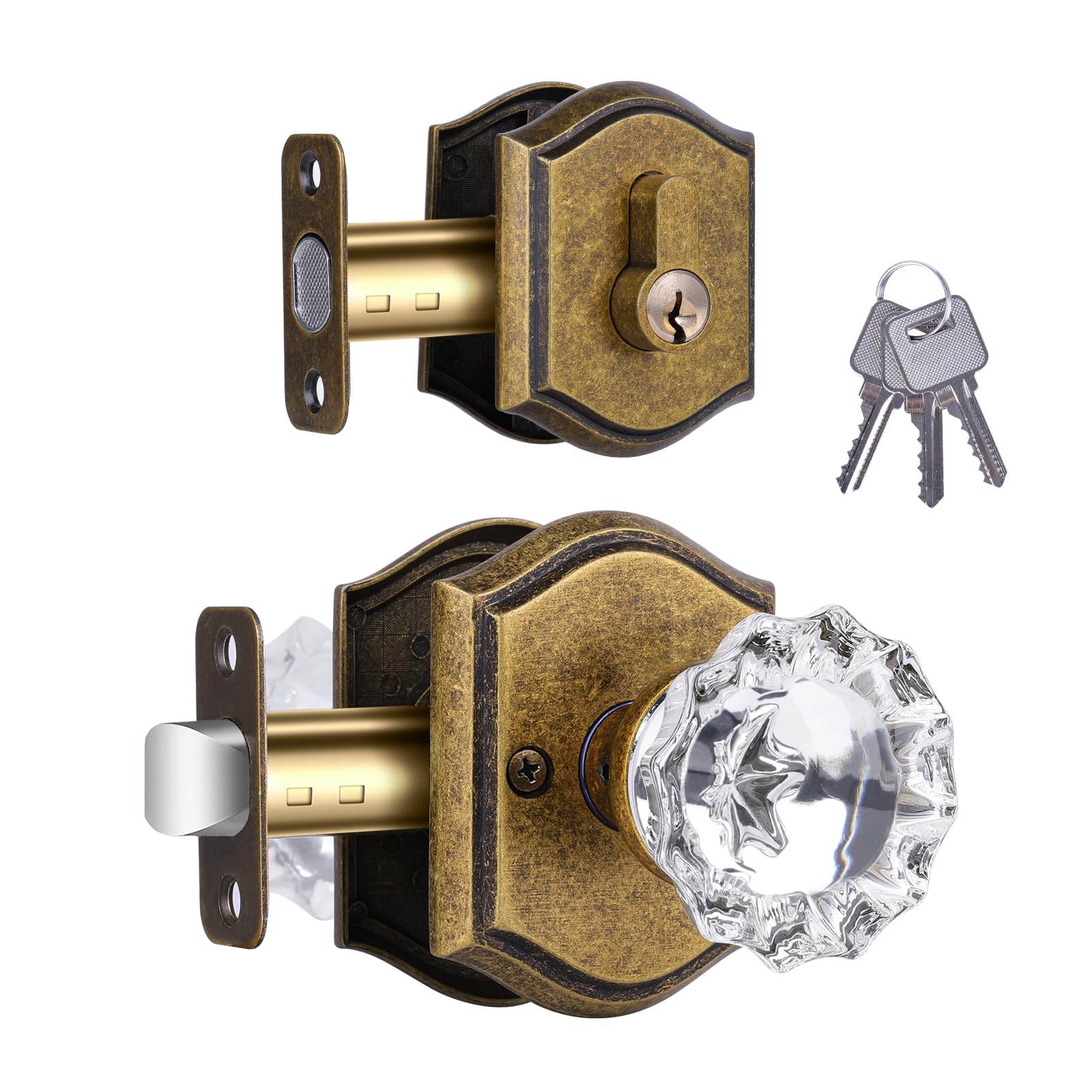 Purple Glass Door Knobs - Matte Black & Lock -16