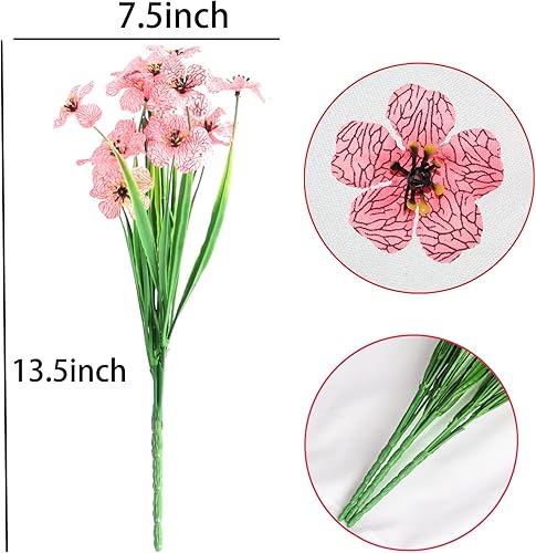 Miniatura 2 de Flores artificiales para exteriores, 12 paquetes de flores artificiales resistentes a los rayos UV, decoración de interiores y exteriores,