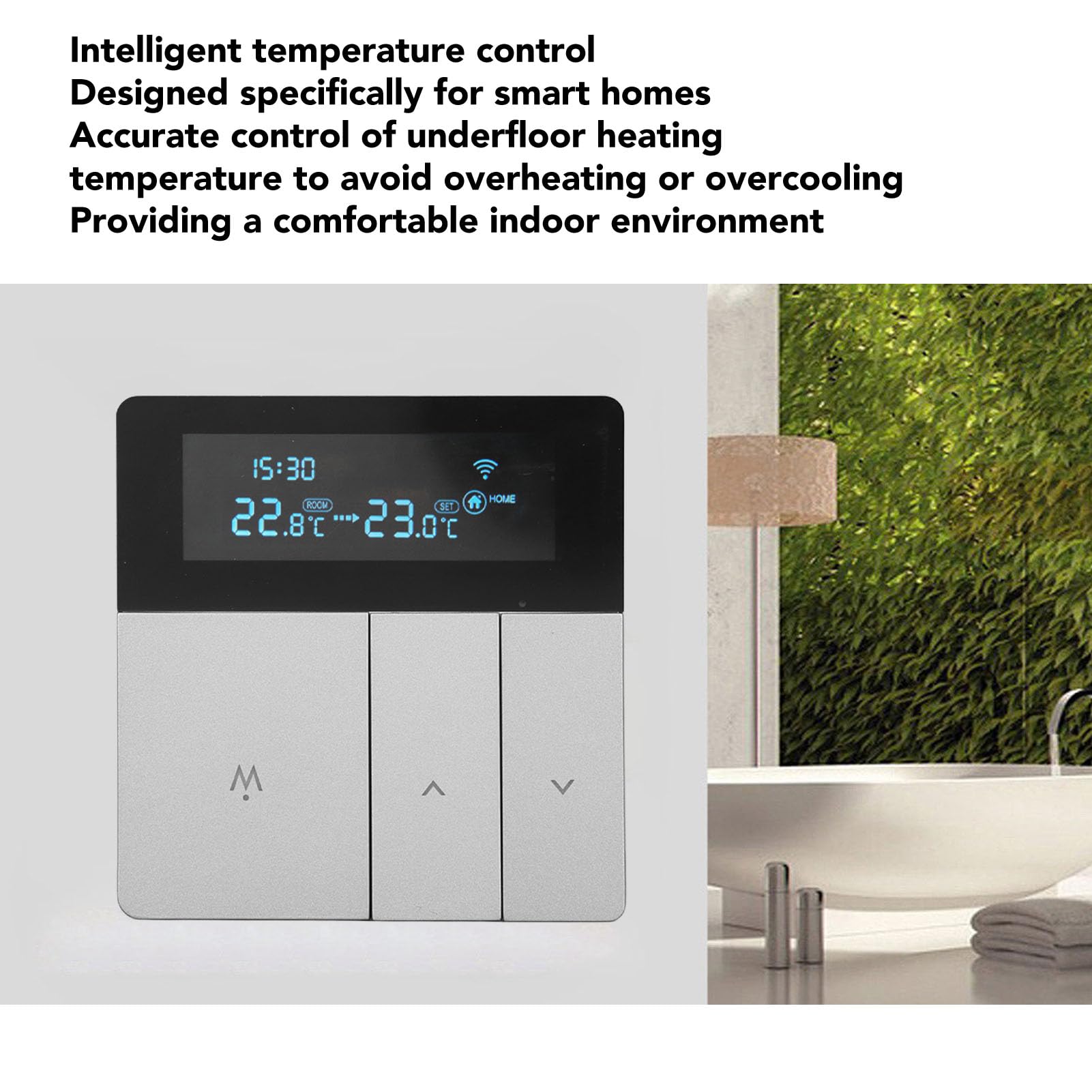 Inteligentny termostat kolorowy 16 A, programowalny, inteligentny elektryczny termostat grzewczy do prywatnych domów, biur, centrów handlowych i hoteli, prąd zmienny 90-240 V (WiFi, sterowanie głosowe