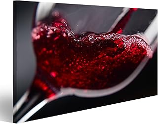 Quadri moderni Vino rosso in bicchiere di vino su sfondo nero Stampa su tela - Quadro moderno x poltrone salotto cucina mobili ufficio casa - fotografica formato XXL Tantissime Mis