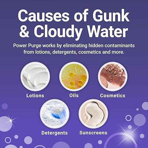 Miniatura 8 de Power Purge - Limpiador de jacuzzi con toalla, limpiador profundo para jets, tubos, fontanería, para spas estándar e inflables, elimina la