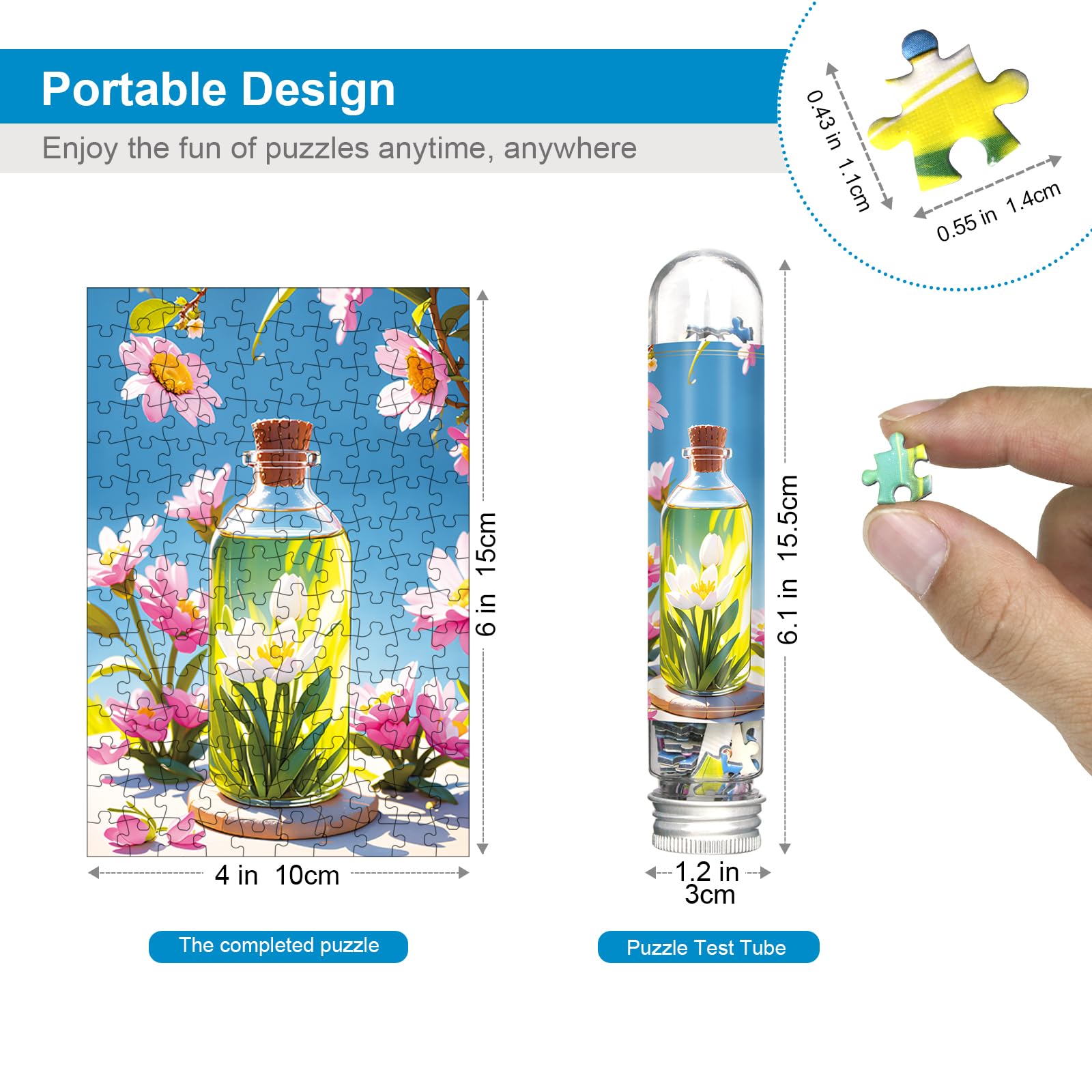 Mini Jigsaw Puzzles for Adults (4 Packs) 150 Pcs Puzzle with Reference Blueprint, Micro Puzzle - Image 2