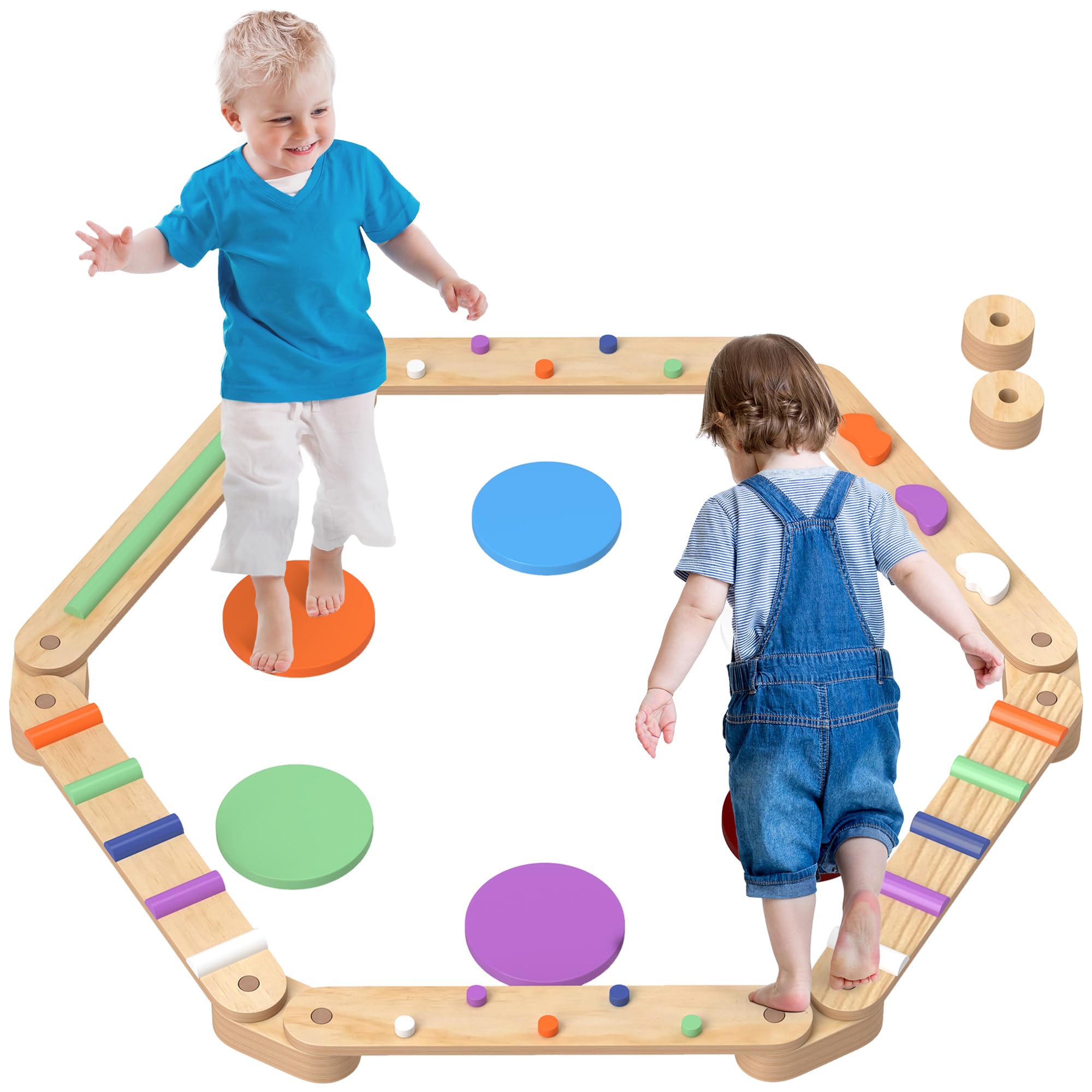 Amazon.com: Qaba Kids Balance Beam, Wooden Balance Board with