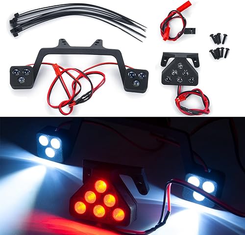 MORLORDY RC delantero y trasero LED luz kits faro trasero para 1/5 Kraton 4WD 8S BLX ARA110002 Camión mejoras
