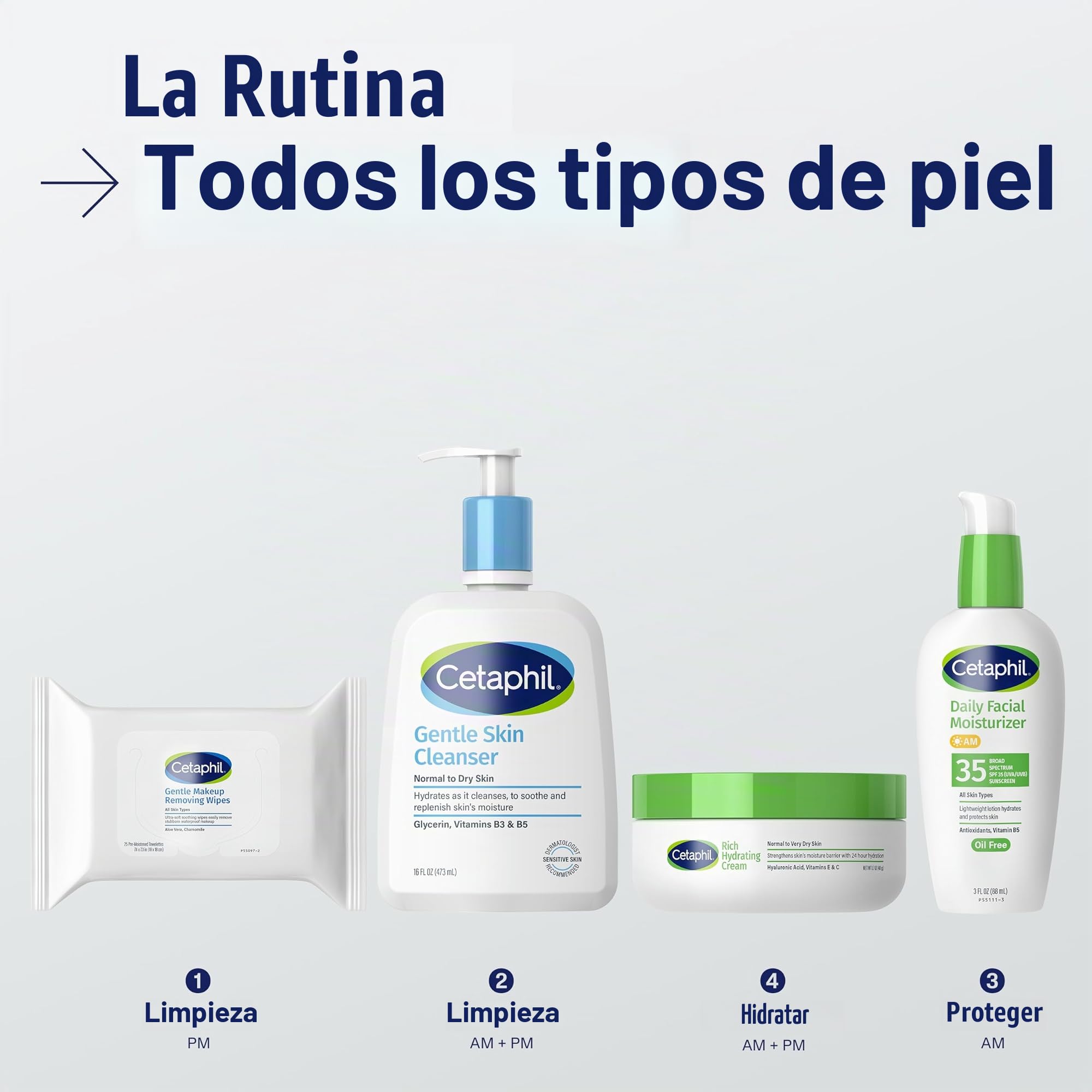 Cetaphil Toallitas suaves para quitar maquillaje, 25 unidades