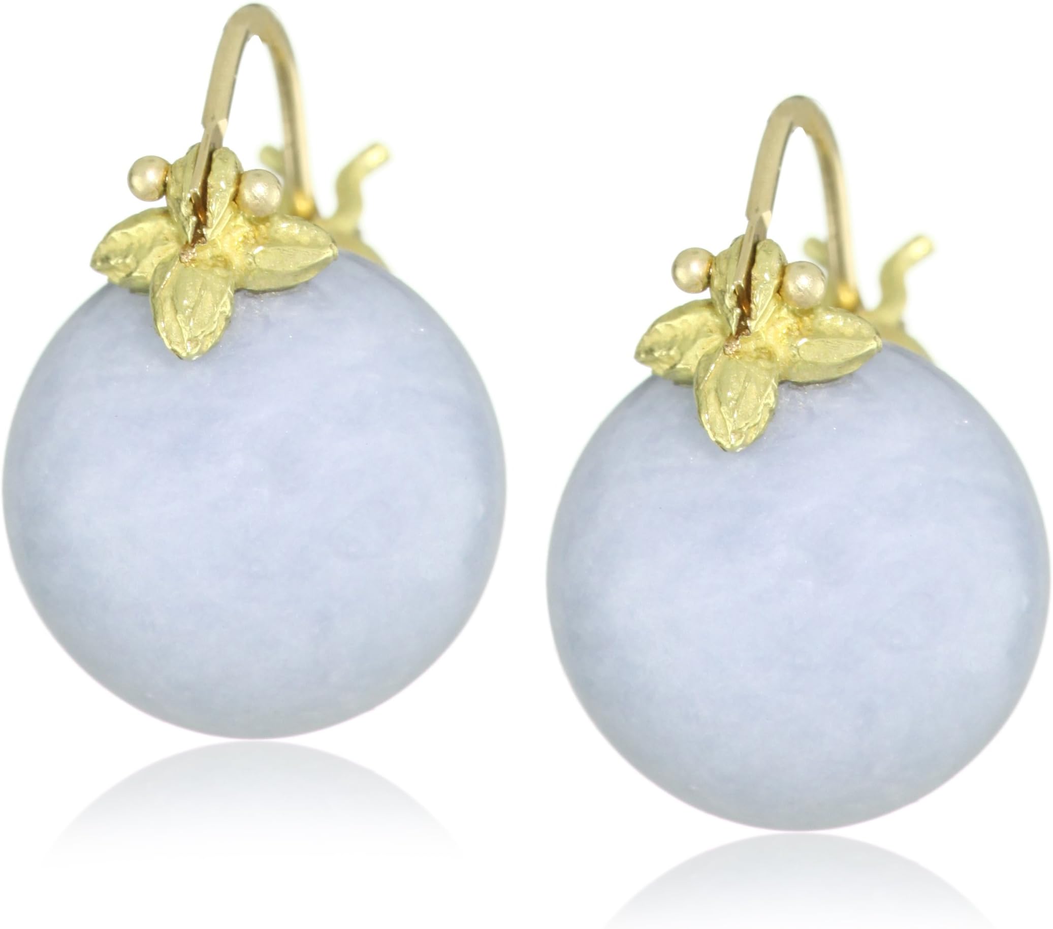 18k Yellow Gold and Angelite Flyer Earrings
