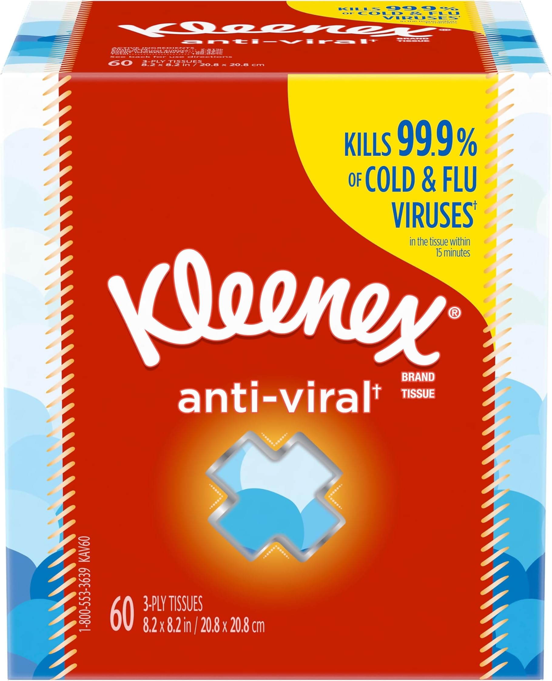 Kleenex Anti-Viral Facial Tissue, 68-Count (Box of 27), White