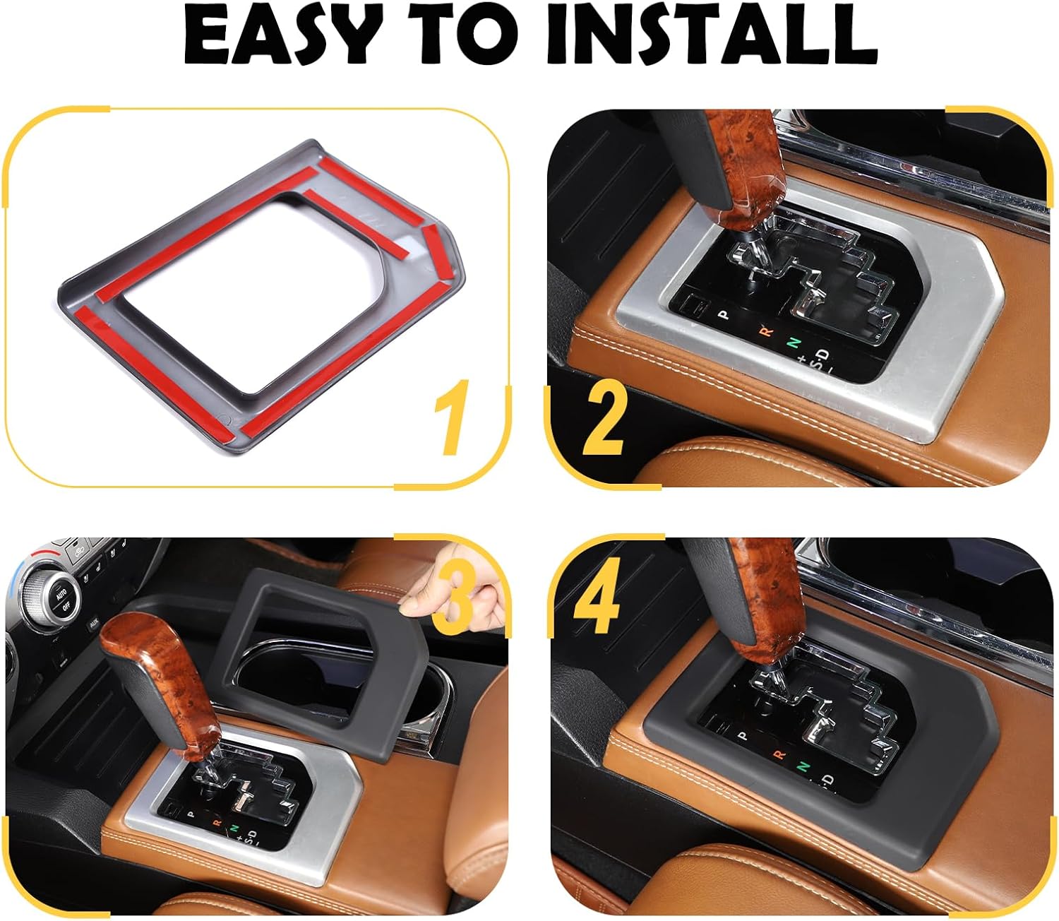 CHEAYAR Gear Shift Panel Trim Cover Fit forToyota Tundra 2014-2021, Car Accessories Matte Blackout Gear Shift Console Anti-Scratch Panel Protector Frame Cover ABS 1pcs