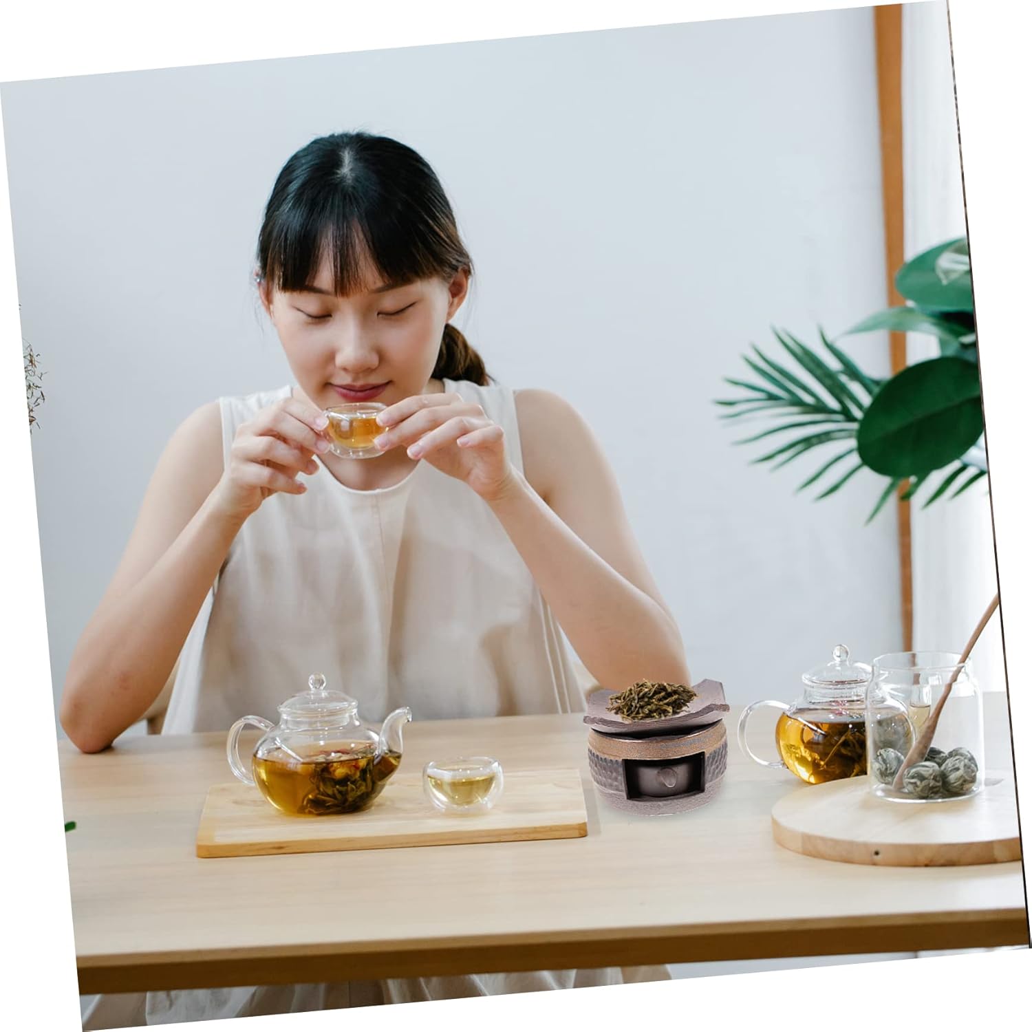 LIFKOME Tea Light Heater Mug Warmer Heated Mug Warmer for Breakfast or Afternoon Tea Lightweight and Portable