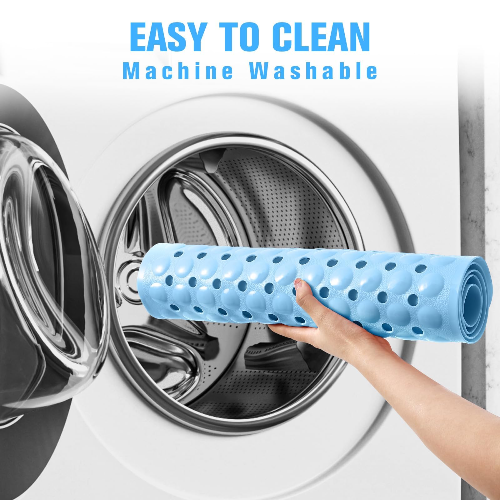 Mata Antypoślizgowa Do Wanny 100x40cm, Mata Antypoślizgowa Do Wanny BPA-Free, Silna Siła Przyssawki Z 301 Przyssawkami, Odporny Na Pleśń I Pranie W Maszynie, Do Podłogi Łazienkowej