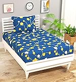 VAS COLLECTIONS Premium 3D Printed 144 TC Microfiber Single Bedsheet with 1 Pillow Covers (220X152 cm) Light Purple & White
