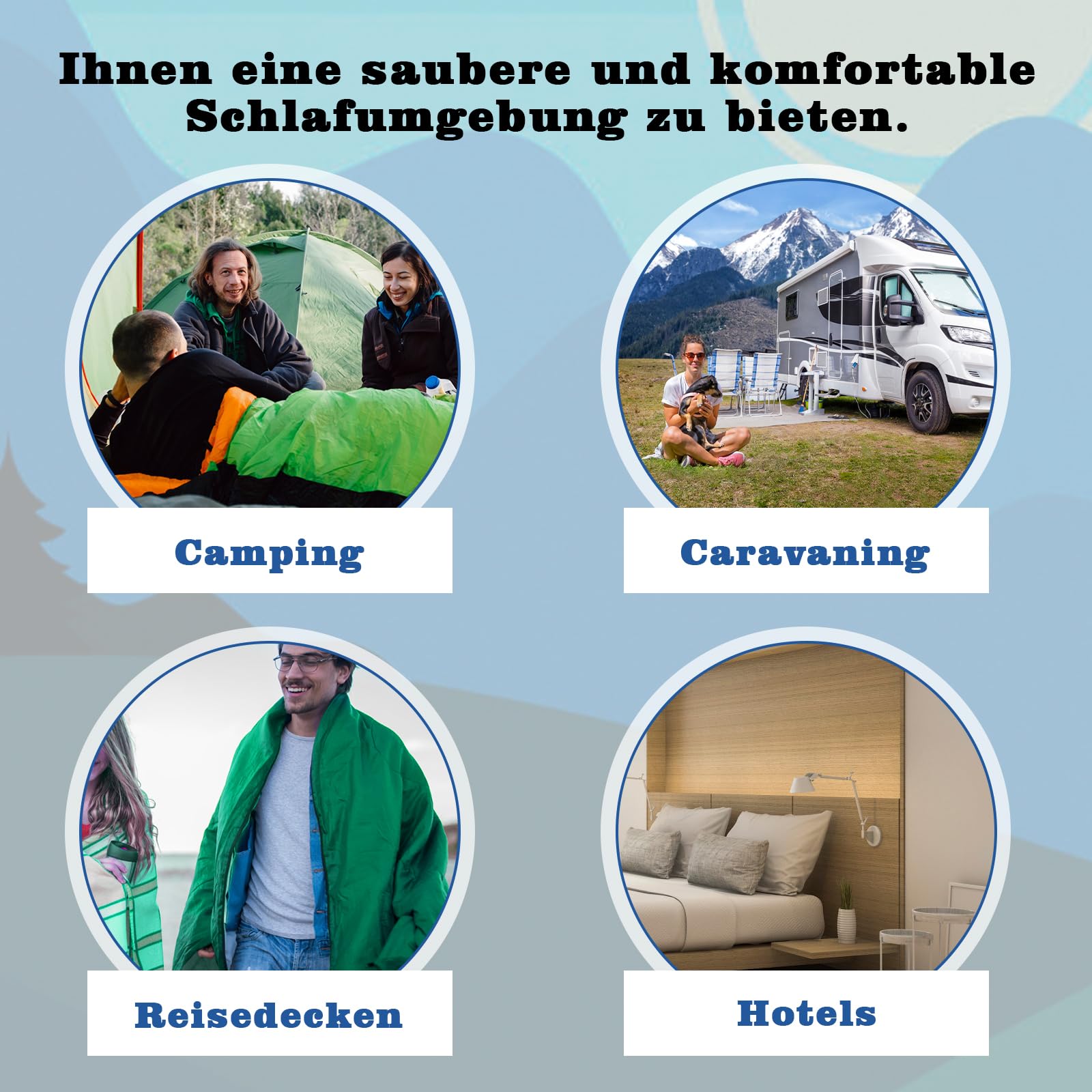 IEEILULU Hüttenschlafsack Baumwolle, Hüttenschlafsack, Reiseschlafsack mit Zwei Wege Reißverschluss Handytasche, Kleines Packmaß, Schlafsack Ultraleicht für Erwachsene Camping Wandern Hotels