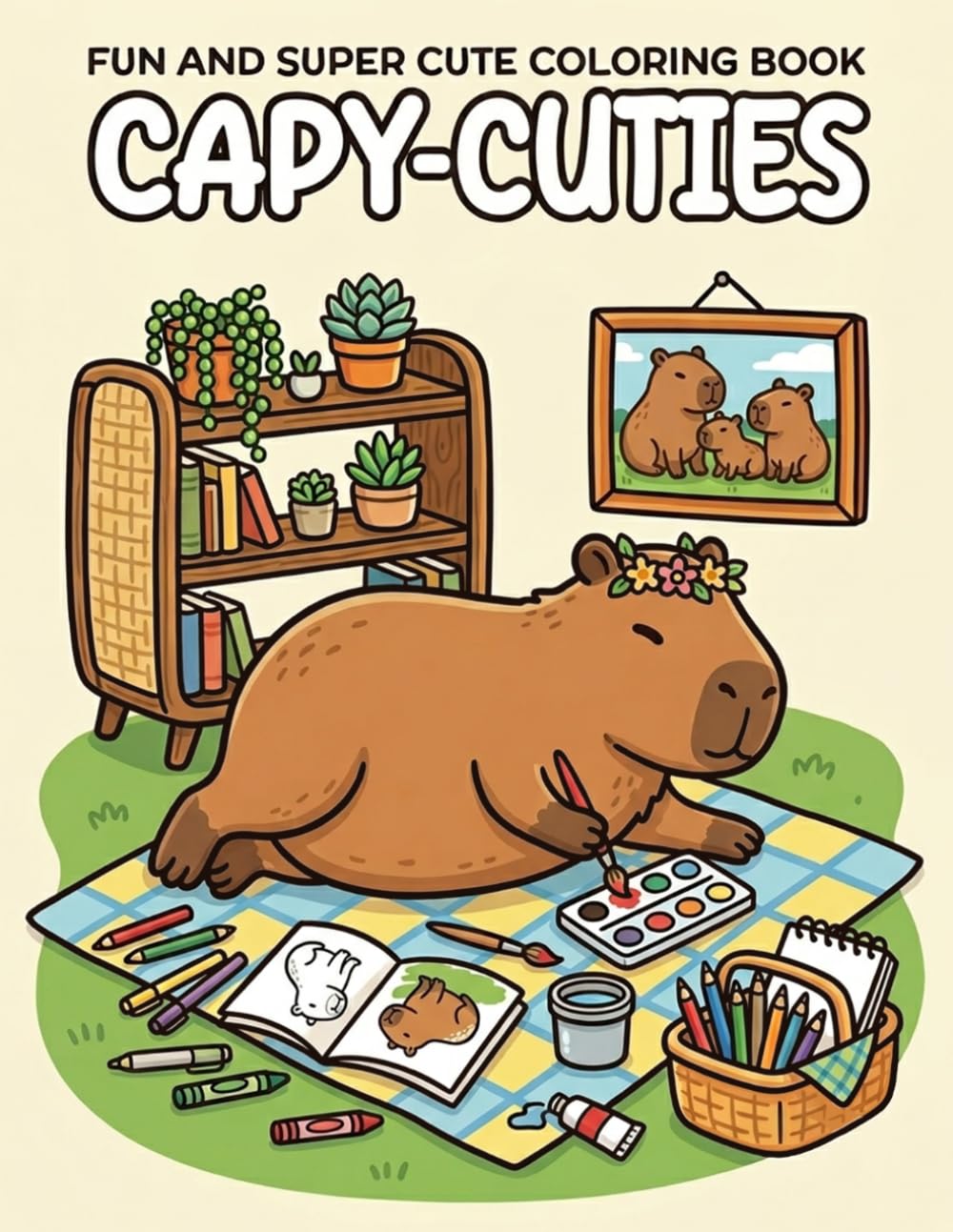 CAPY-CUTIES: Fun and Super Cute Coloring Book: Creative Illustrations of Chill Capybaras for Relaxation and Joy
