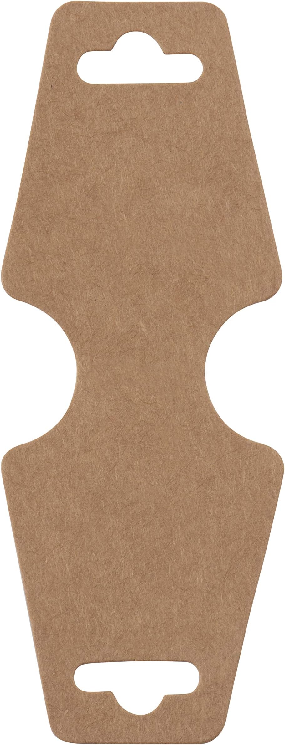 Juvale Blank Jewelry Display Cards - 200 Pack, Kraft Brown, 4.75 x 1.75 In - Foldable Necklace & Bracelet Display Cards for Jewelry Packaging & Retail