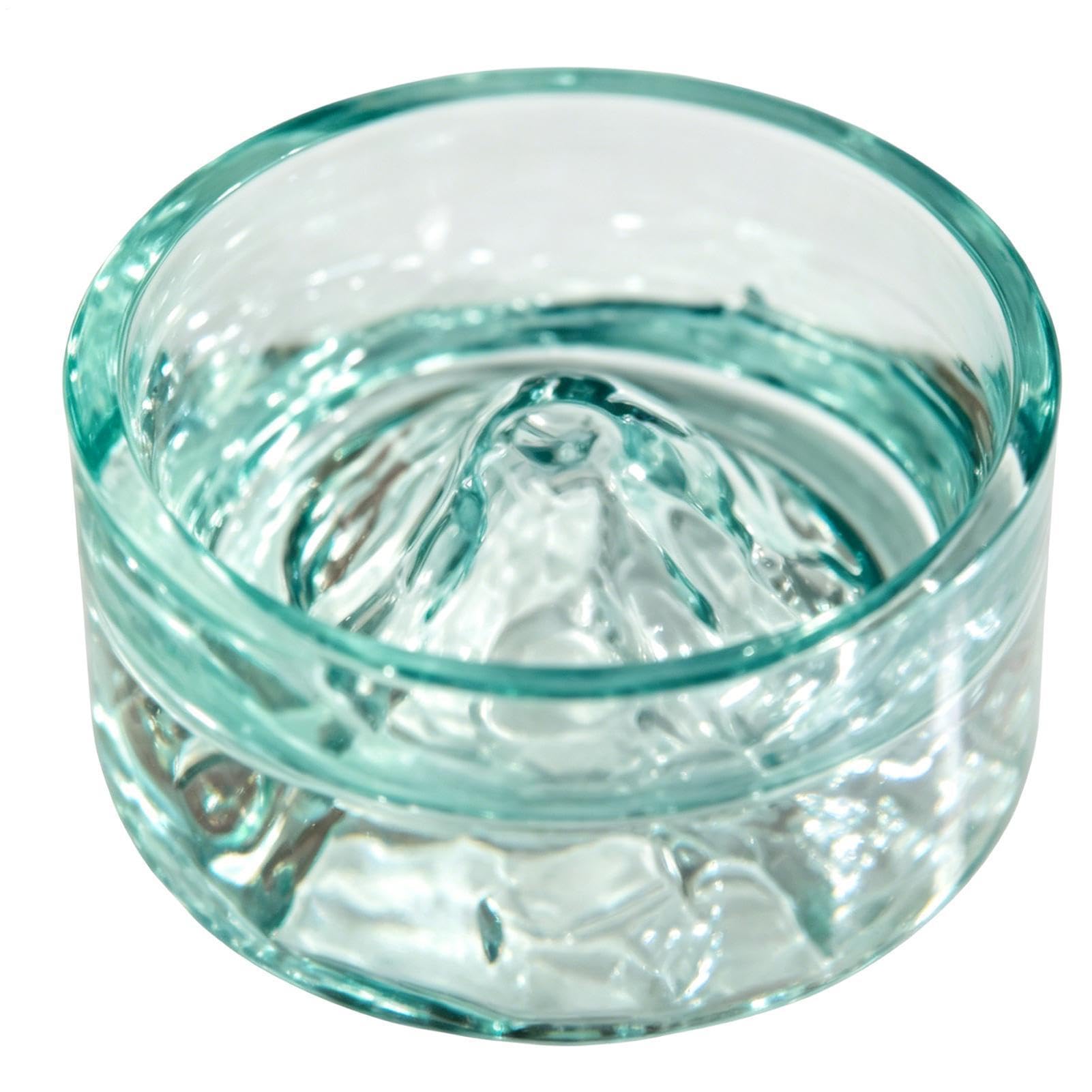 Small Animal Water Bowl, 45ml Crystal Glass Iceberg Bowl for Pets, Non-slip Base, Suitable for Hamsters Conures Parakeet and Other Small Animals