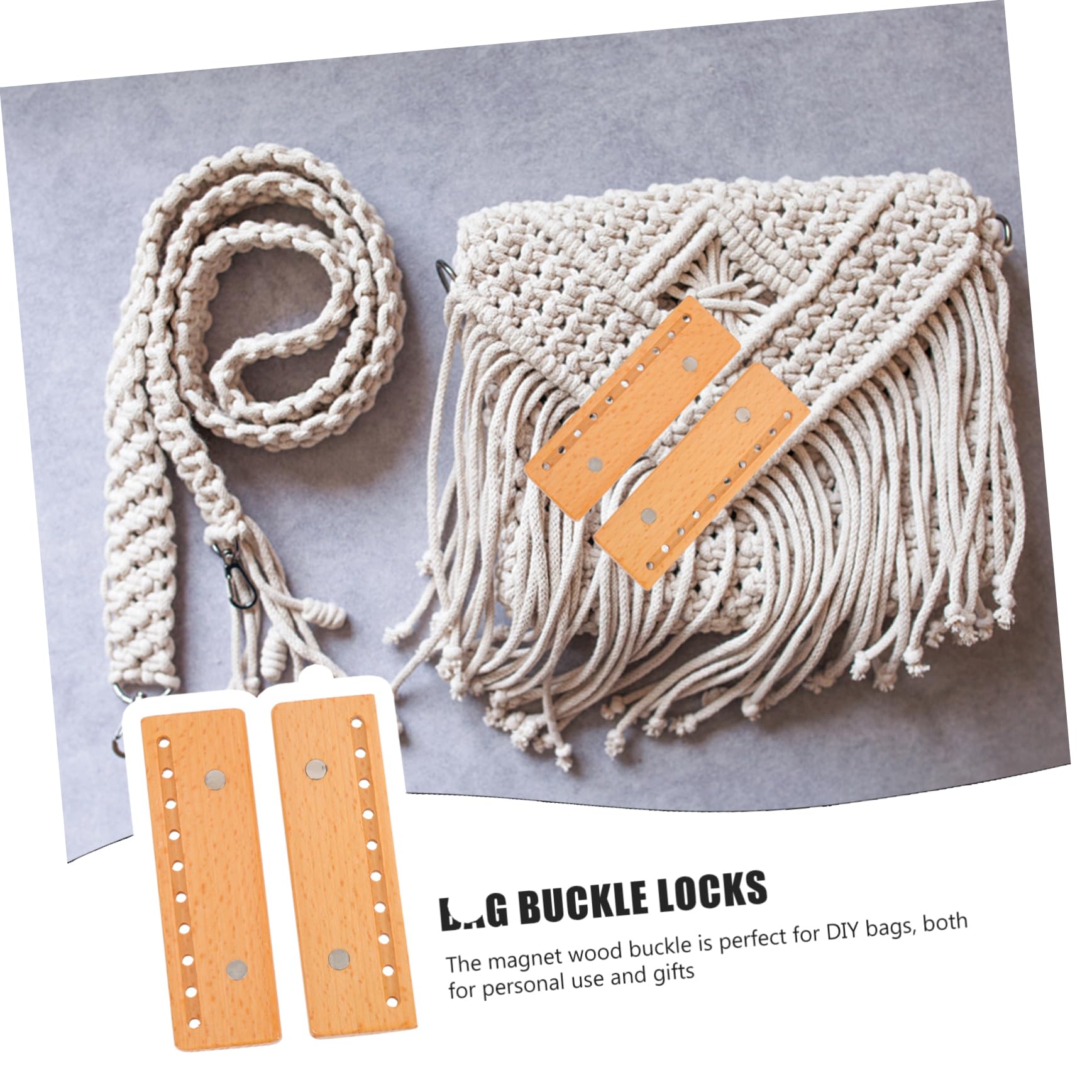 DOITOOL 10 Piezas Clips magnéticos de Madera Sling Bag bandoleras Insignia de identificación Monedero de Cuero decoración Bolsos Hebillas de Equipaje Bolsa Hebilla Decorativa agujerito