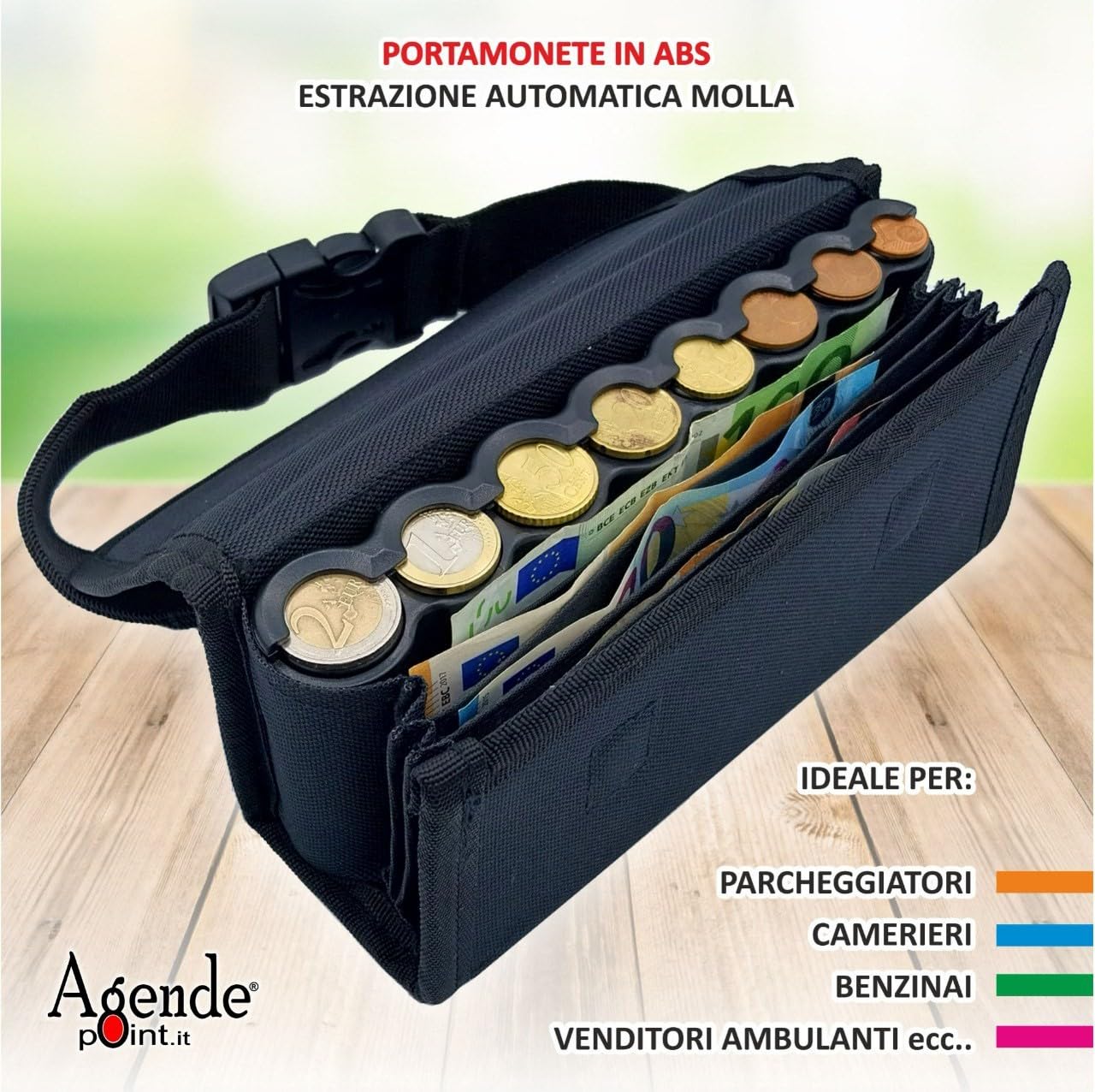 Agendepoint.it - Euro Marsupio Porta Monete E Banconote Chiusura Magnetica Borsello Da Camerire