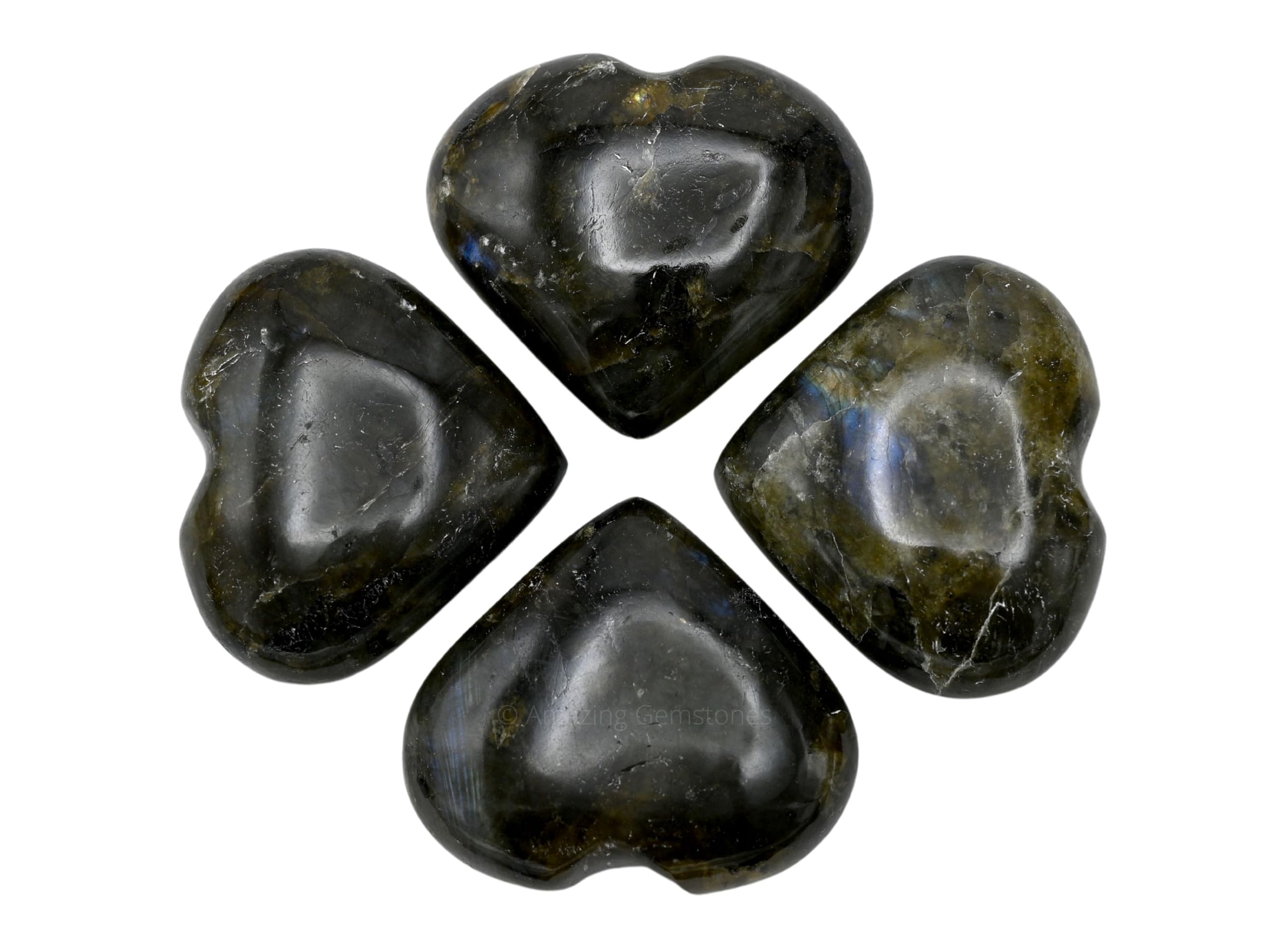 Labradorite Pierre Naturelle Cœur en Cristal de Guérison - Cristal de Roche Poli Élégante Pierre pour Équilibre Énergétique et Méditation, Idéal pour Cadeaux Spirituels et Décoration Intérieure