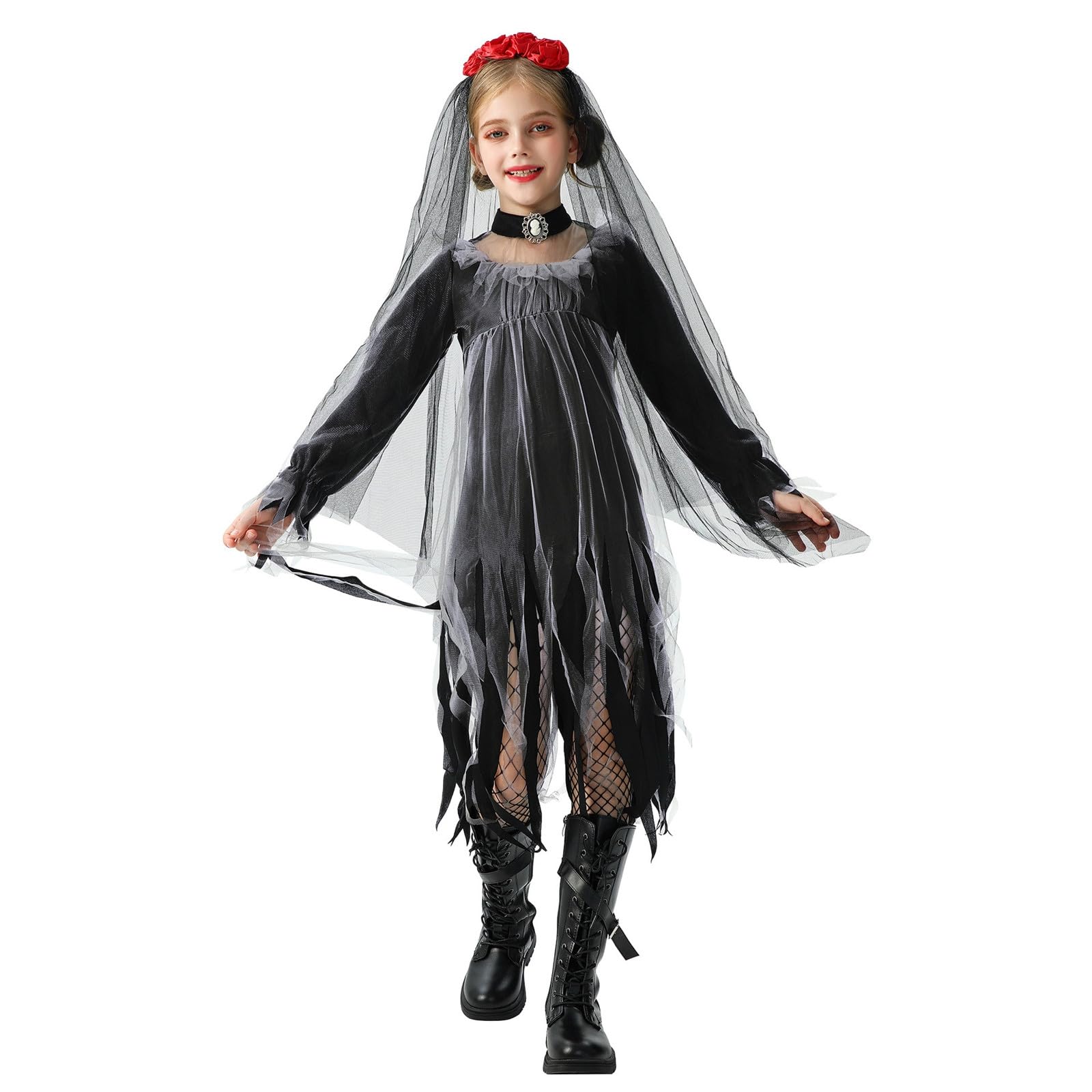 Halloween Kostüm Kinder Mädchen Hexenkostüm Karneval Verkleidung Grusel Clown Fasching Hexenumhang Gruselig Hexe Kostüme Sensenmann Faschingskostüme Teenager Dämon Zauberer Ritterkostüm