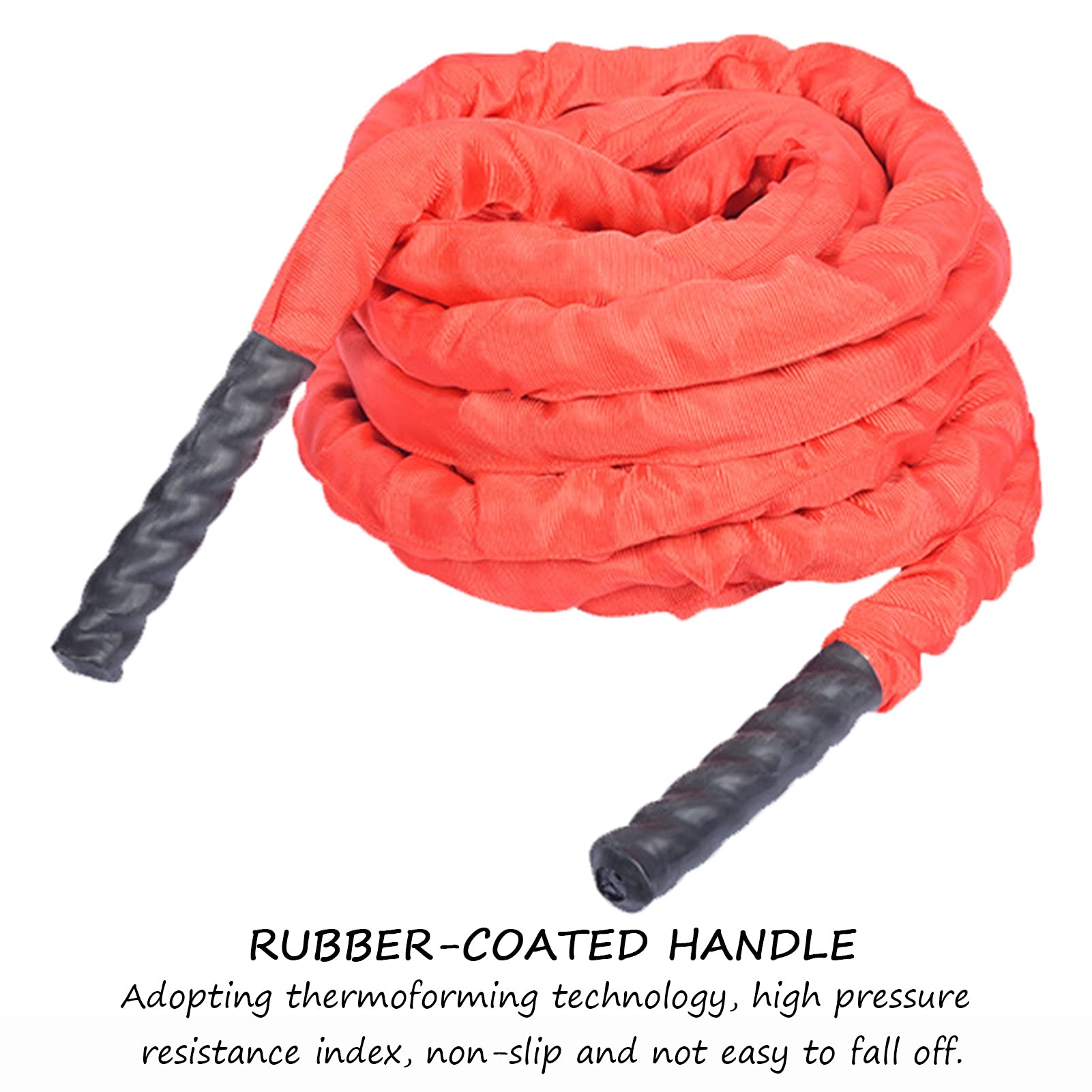 Battle Rope, Battle Sport Gym Übungsseile mit Schutzhülle, Welligkeits-Kernkraft-Fitness-Trainingsgeräte (Size : 15m)