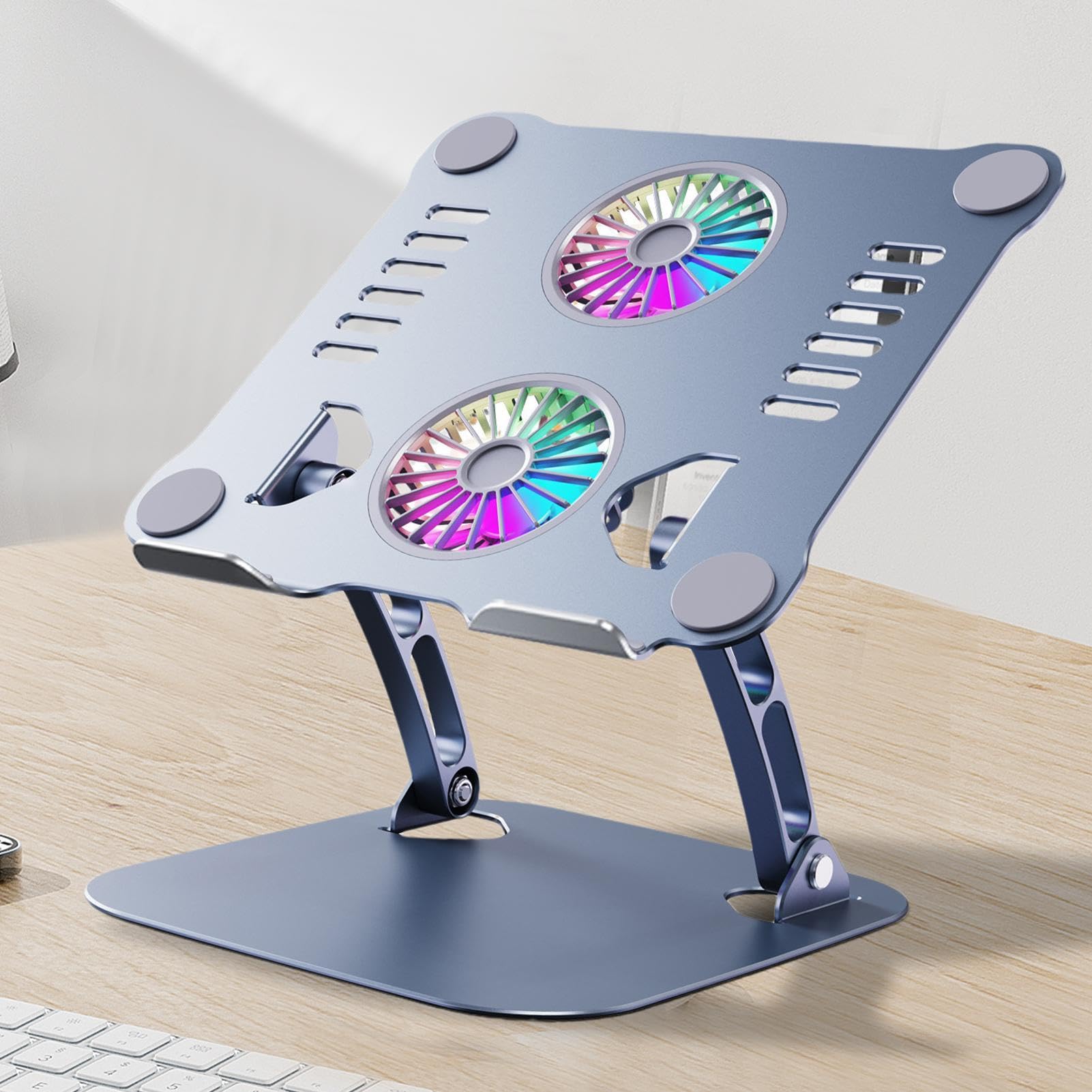 Supporto di raffreddamento per computer portatile, di raffreddamento per | computer portatile, di raffreddamento in metallo regolabile, tappetino di raffreddamento ergonomico pieghevole