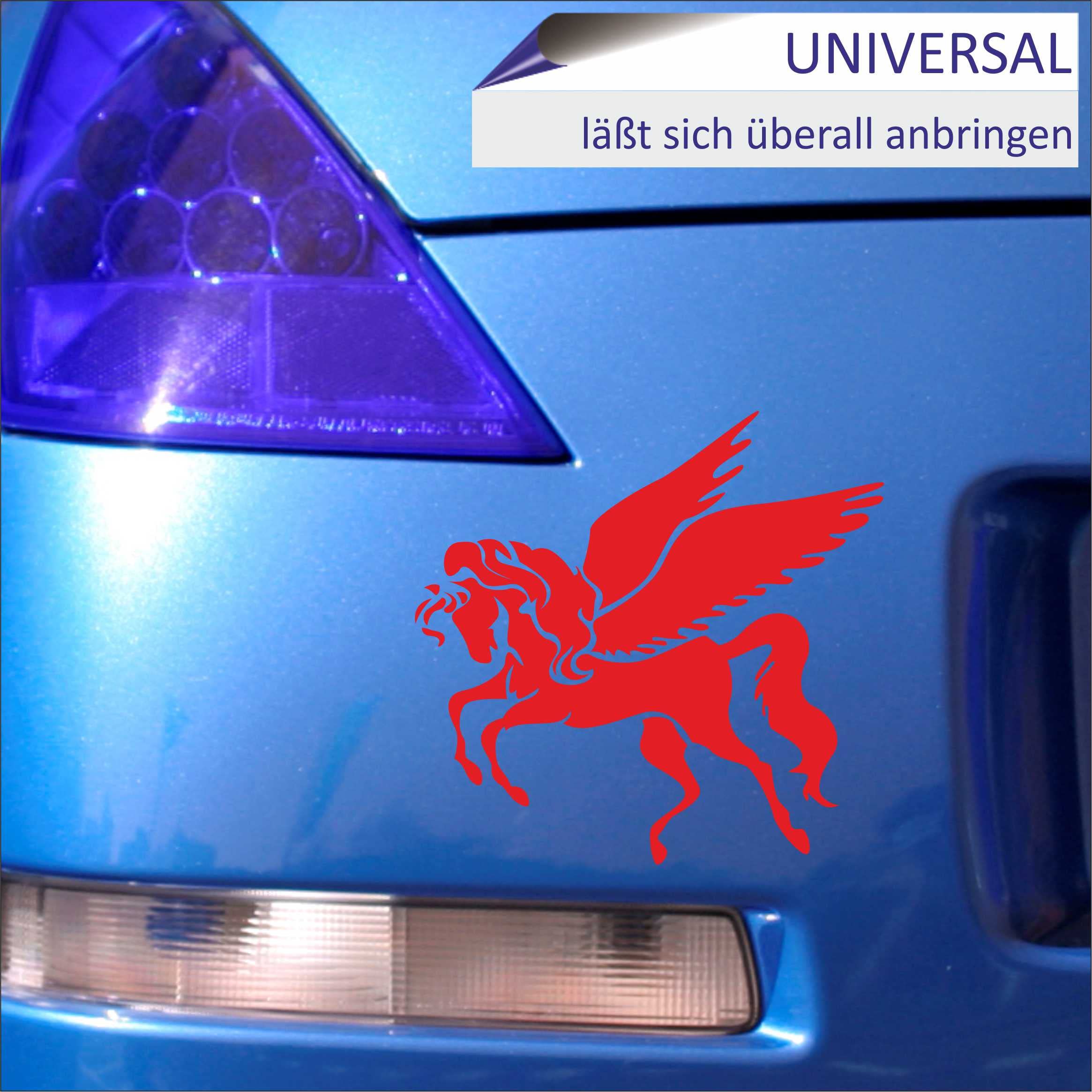 pegasus aufkleber fahrrad INDIGOS UG Auto Winged Pferd rot - 91mmx88mm - Autoaufkleber - Tuning - Sticker - Heckscheibe - - Motorrad Color:Vivid Infrared mens ebike How much of a