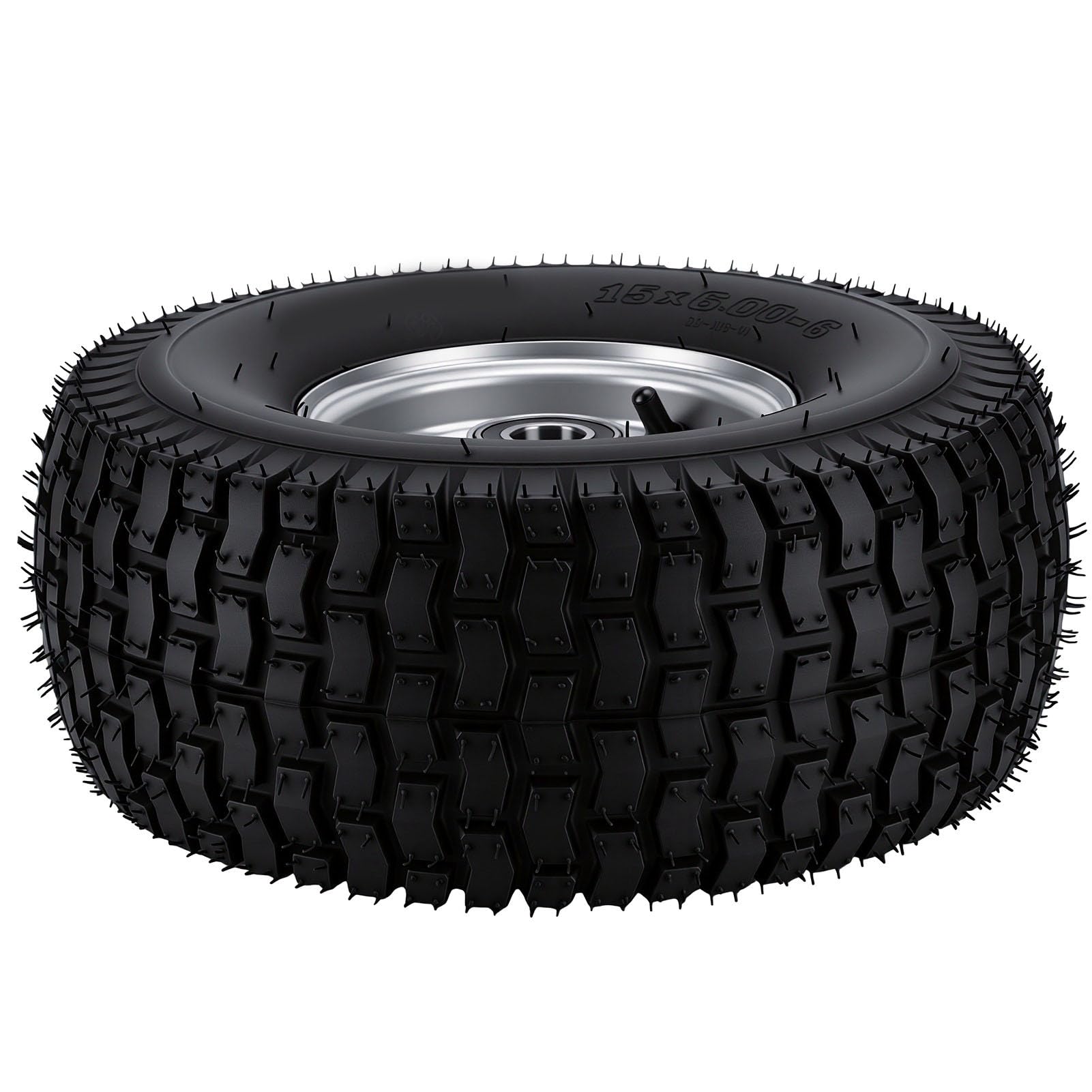 15x6.00-6 Opona Bezdętkowa 6 Cali, Antypoślizgowe Koła Gokartowe z piastą ze Stopu Aluminium 25mm łożysko do Mini Roweru ATV Kosiarka