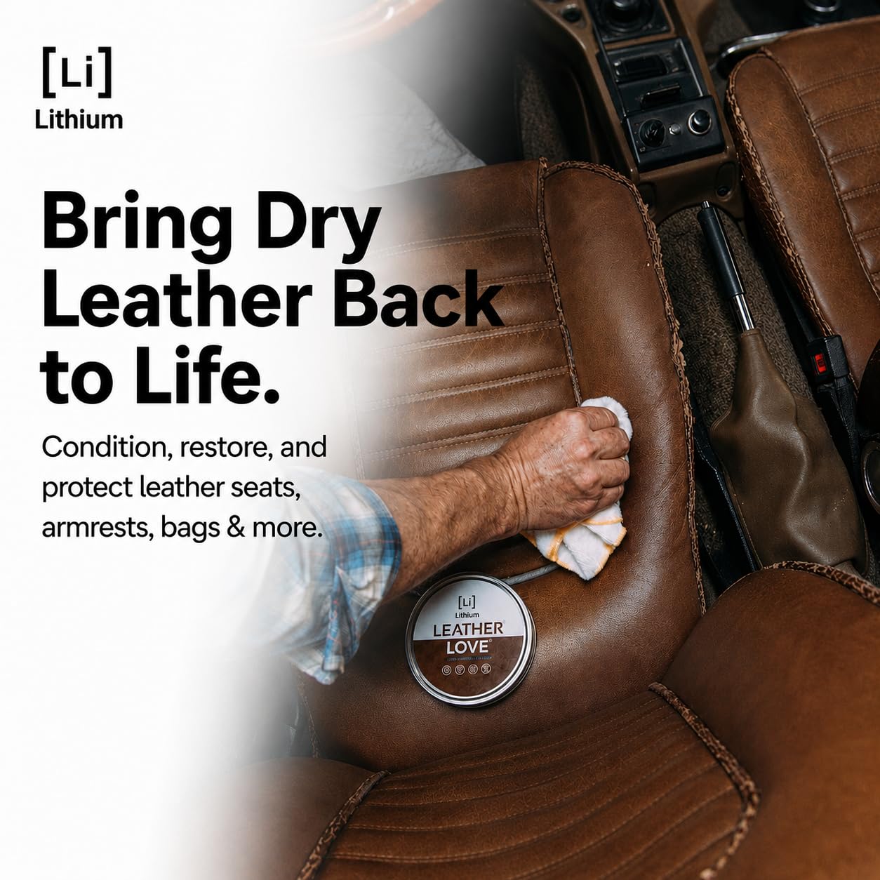 Leather Love – El mejor acondicionador de piel en el planeta, trae piel vieja de vuelta a la vida, todos los ingredientes naturales mezclados con ciencia seria, restaura, rehidrata, protege (8 oz)