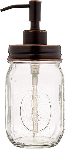 Miniatura 2 de Ball Mason - Dispensador de jabón con posavasos antideslizante, dispensador de jabón de tarro de bola transparente de 16 onzas, vidrio con tapa