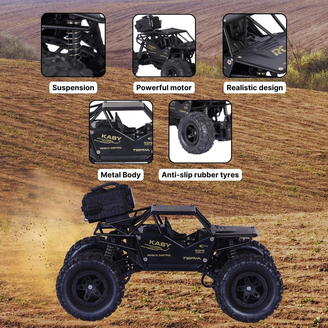 Sky Tech® Rock Crawler Car with Smoke Offroader Rc Car High Speed 5 Functions 1:16 RC Car with Smoke Fog Styled Climbing Monster Truck Rechargeable Remote Control Car for Kids 【Colors as Per Stock】 — Amazon image 3