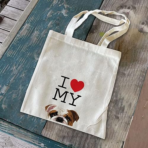 Vista 96 de WIRESTER Bolsa de lona reutilizable para mujeres y niñas, bolsa de compras de comestibles, bolsa de hombro, bolsa de viaje, animal de perro y gato