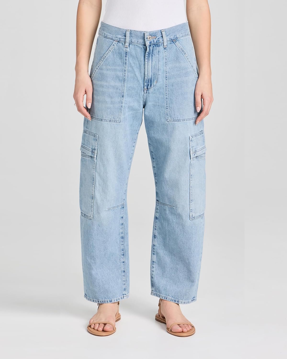 Kedera High Waisted Barrel Cargo Jeans for Women 2025 Wide Leg Denim Pants Baggy Boyfriend Jeans with 6 Pockets - Image 4