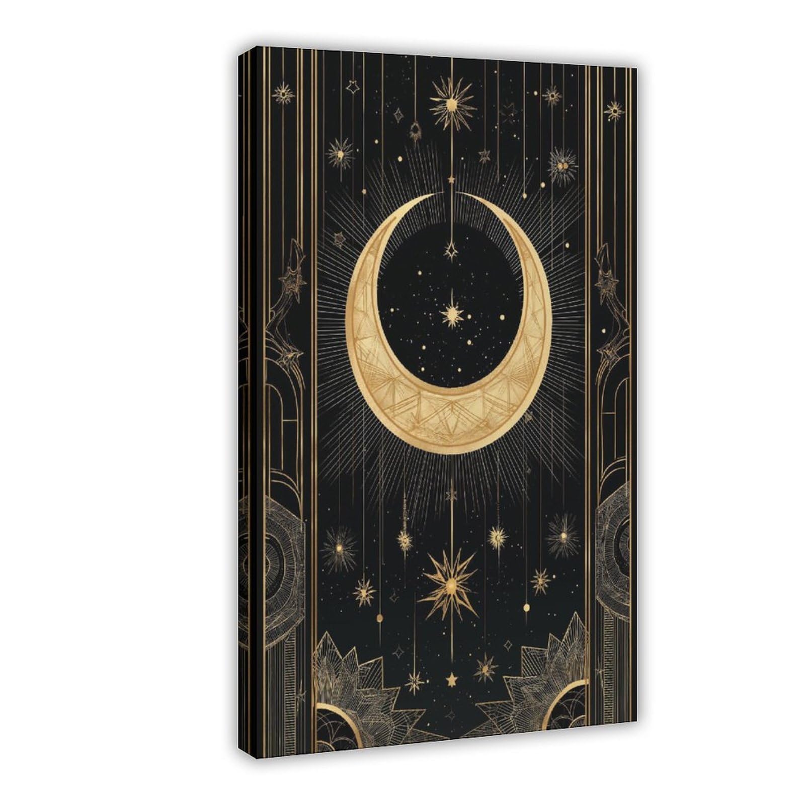 YWTJAX Gold Moon Poster Canvas Poster for Office Decor Gift