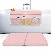 Vista 1 de Juego de almohadillas de espuma viscoelástica para rodillas y coderas, 2 pulgadas de grosor, resistente al agua, cojín esencial para el baño del Rosa