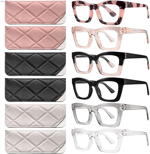 CCVOO 5 Pack Reading Glasses Blue Light Blocking, Filter UV Ray/Glare Computer Readers Fashion Eyeglasses Women/Men