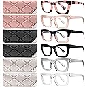 CCVOO 1.5 Oprah Style Reading Glasses for Women, Stylish Eyeglasses, Blue Light Readers for Women, Cheaters, (A1 Mix)