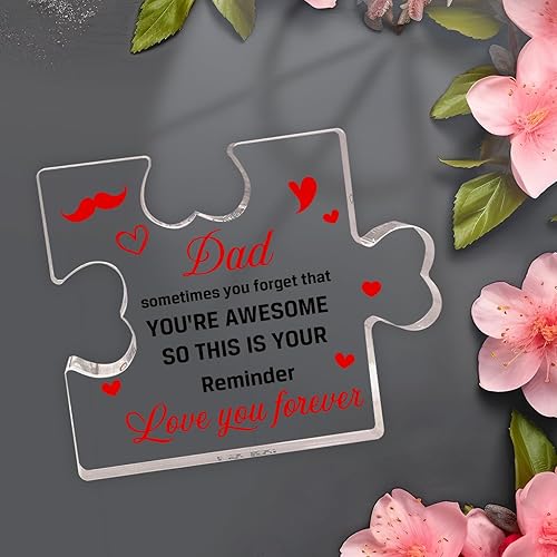 Miniatura 4 de Regalos para padres, regalos para papá de hija e hijo, regalo para padre con mensaje inspirador, regalos para hombres, dulce regalo, placa acrílica