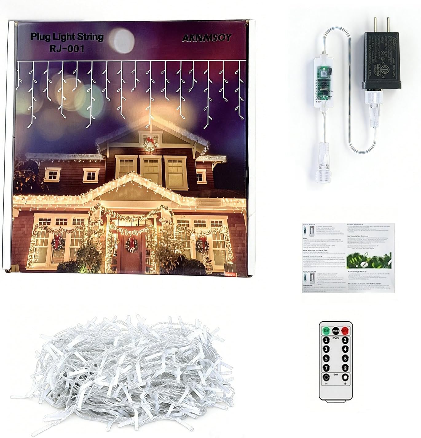 Icicle Lights for Outside, 167ft 17600 LED Icicle Christmas Lights Outdoor Waterproof, 352 Drops with Remote, 8 Modes & Dimmable, Timer for Christmas, Wedding, Party, House, Roof Decoration, White