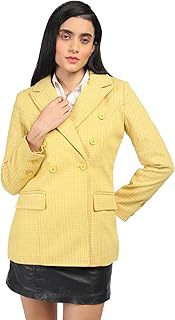 honnete Regular Fit Stylish Emily Houndstooth Double Breasted Two Pockets Women Winter Coat With Stylish Button-picture-23