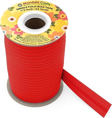 Miniatura 159 de Mandala Crafts Cinta al bies de un solo pliegue de 5/8 pulgadas para coser, acolchar, tuberías, dobladillo, manta y encuadernación de colcha, cinta