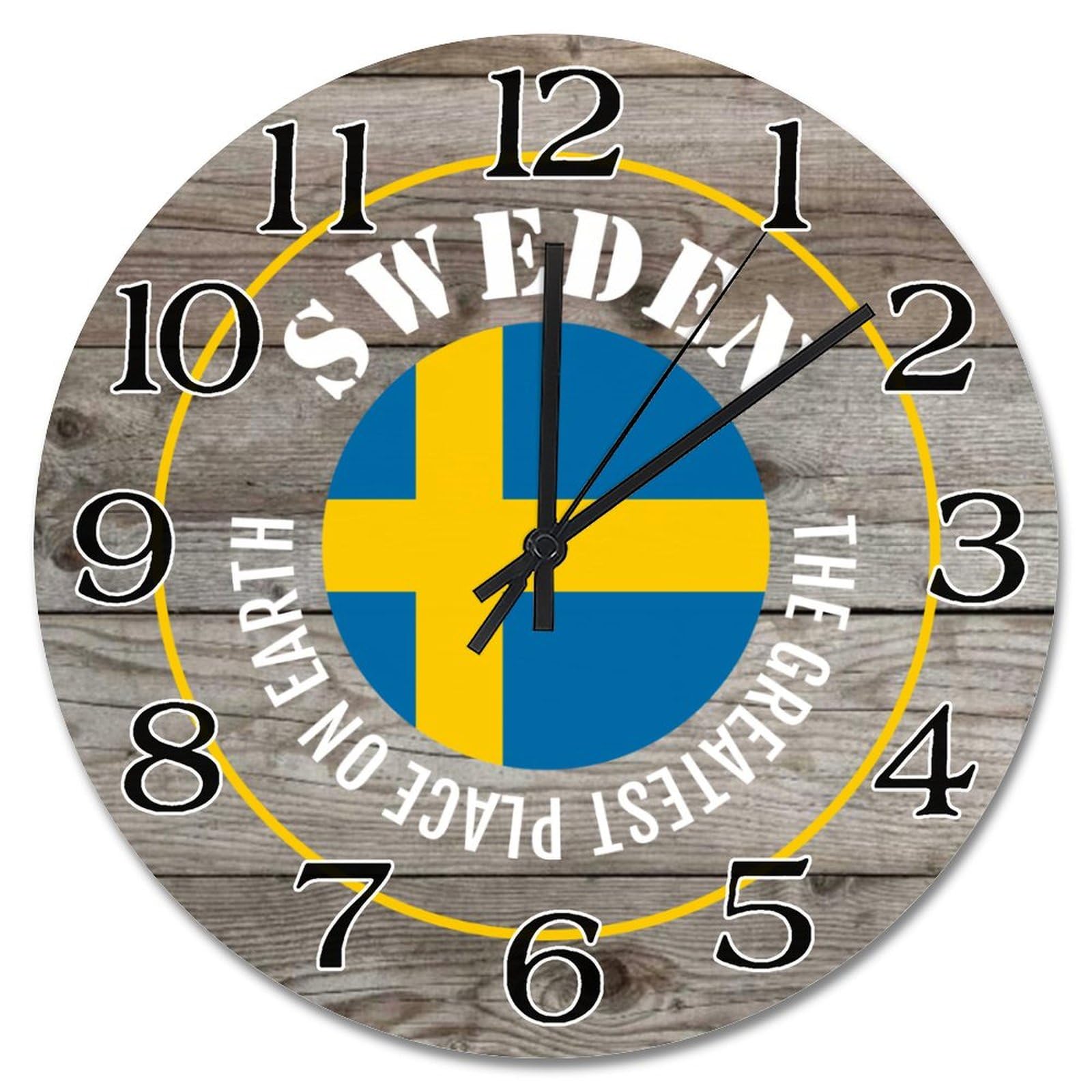 Horloge murale Suede ronde pour decorer une chambre a coucher style voyage