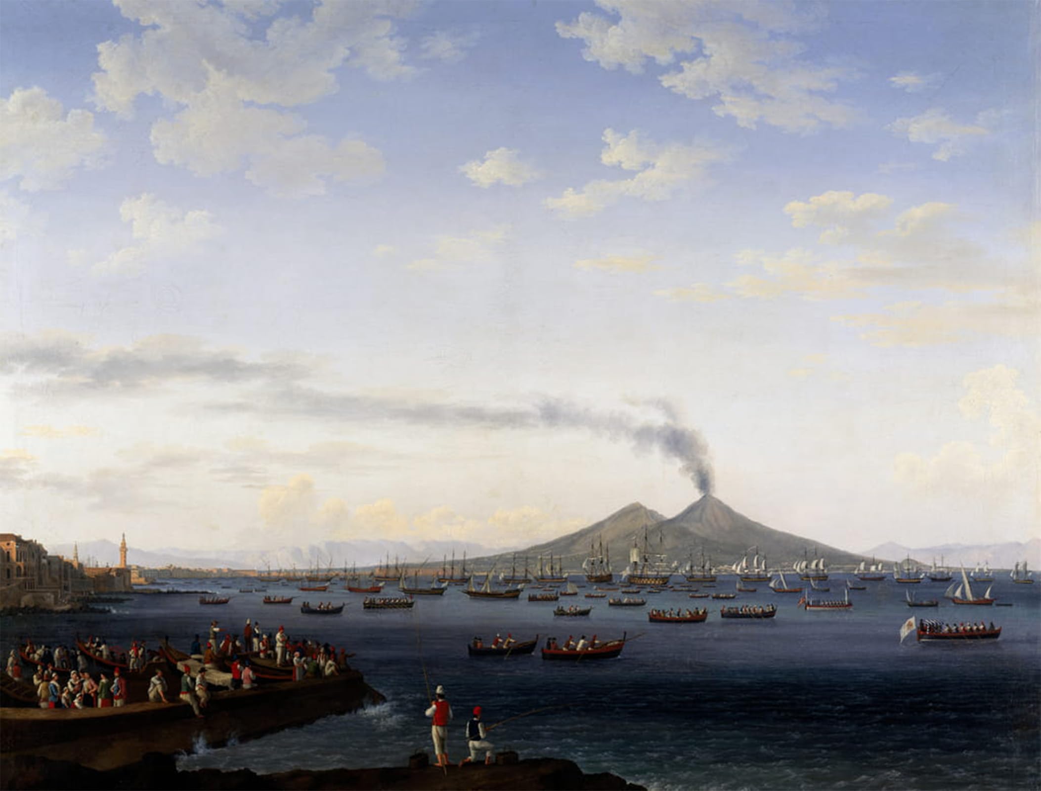 ARTXLXXBN Famous Art Print Poster Vintage Wall Art the Return of the Fleet From Algeria to the Bay of Naples by Jacob Hackert Canvas Art Poster for Home Decor 60x90cm
