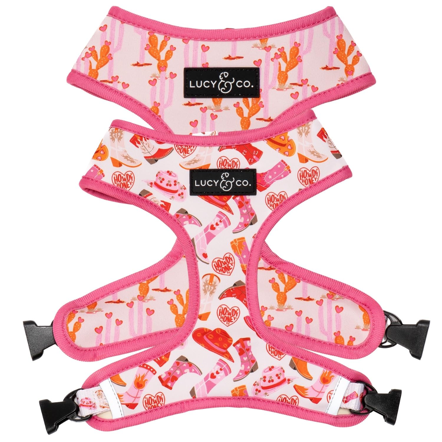 Lucy & Co. Cute Reversible Dog Harness Walking Halter - Best Designer Pet Harnesses for XS - XL Dogs - Padded Adjustable Vest for Easy Walking (Small, Ballet Bows - White & Pink Bows) — view 22
