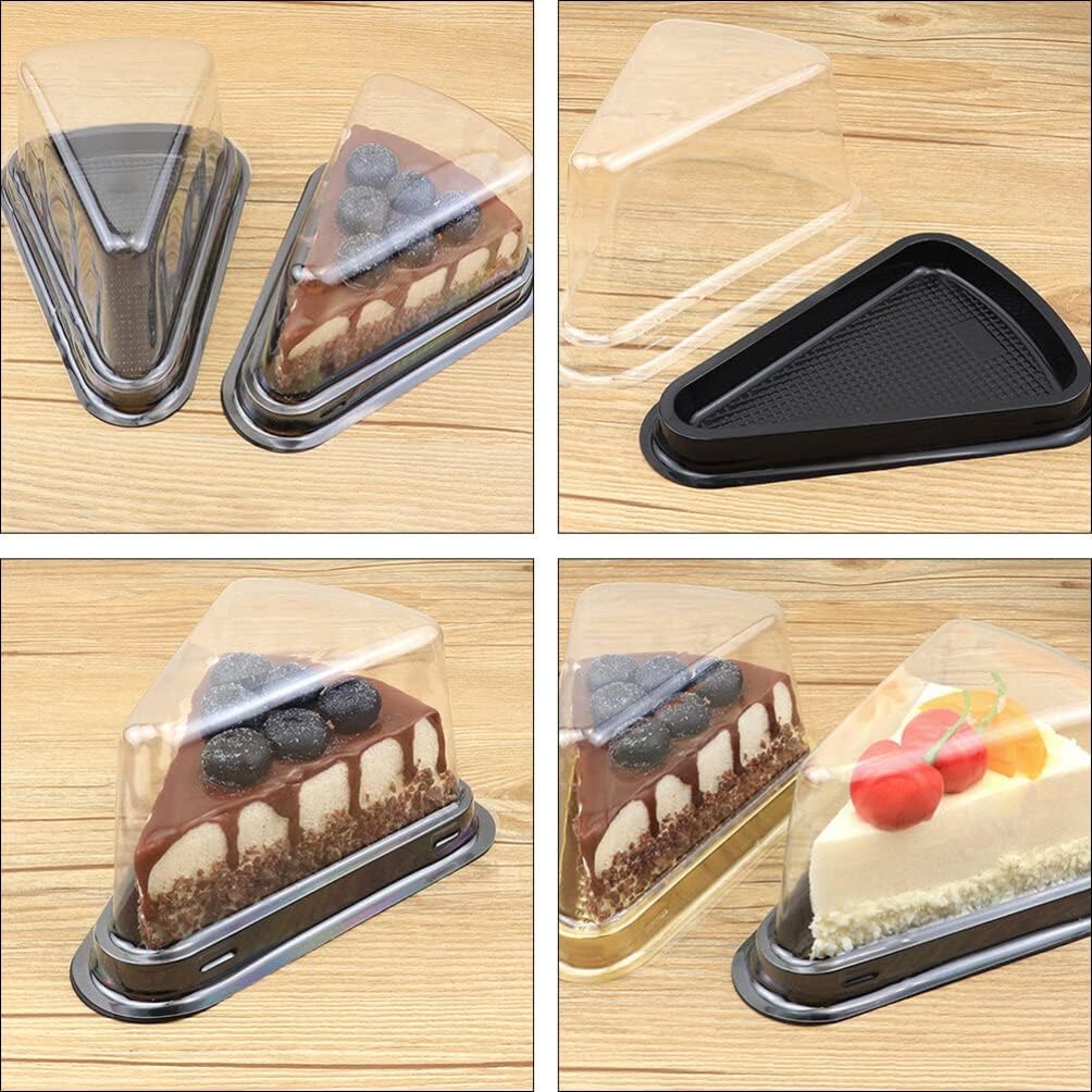 UPKOCH 100pcs Triangle Dessert Cake Box Transparent Lid Mousse and Cupcake Carrier for and Display for Treats and