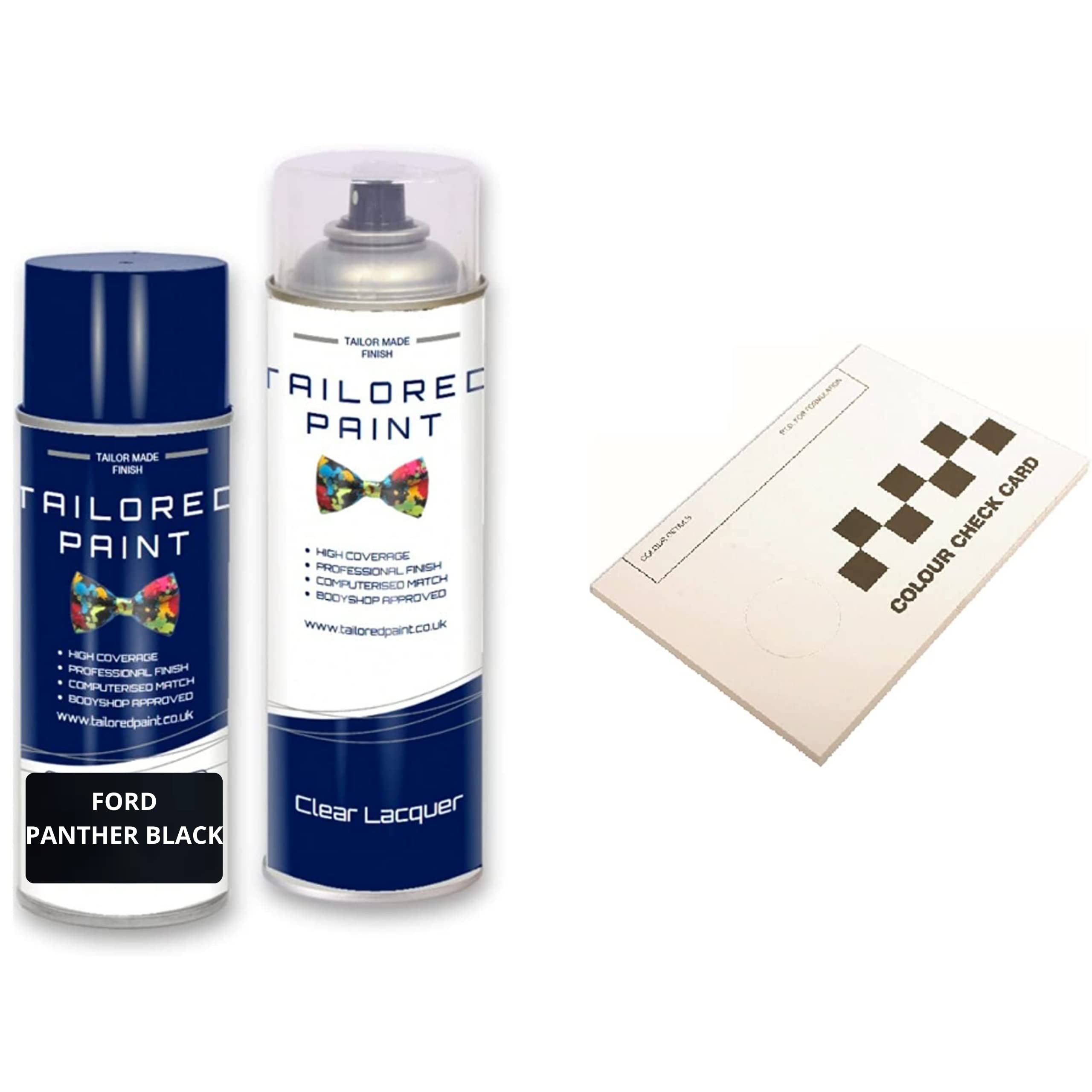 Tailored Paint Panther Black Pearl Aerosol Spray Paint For Ford Fiesta Mk7 2009-Present (Aerosol Spray Paint + Lacquer)