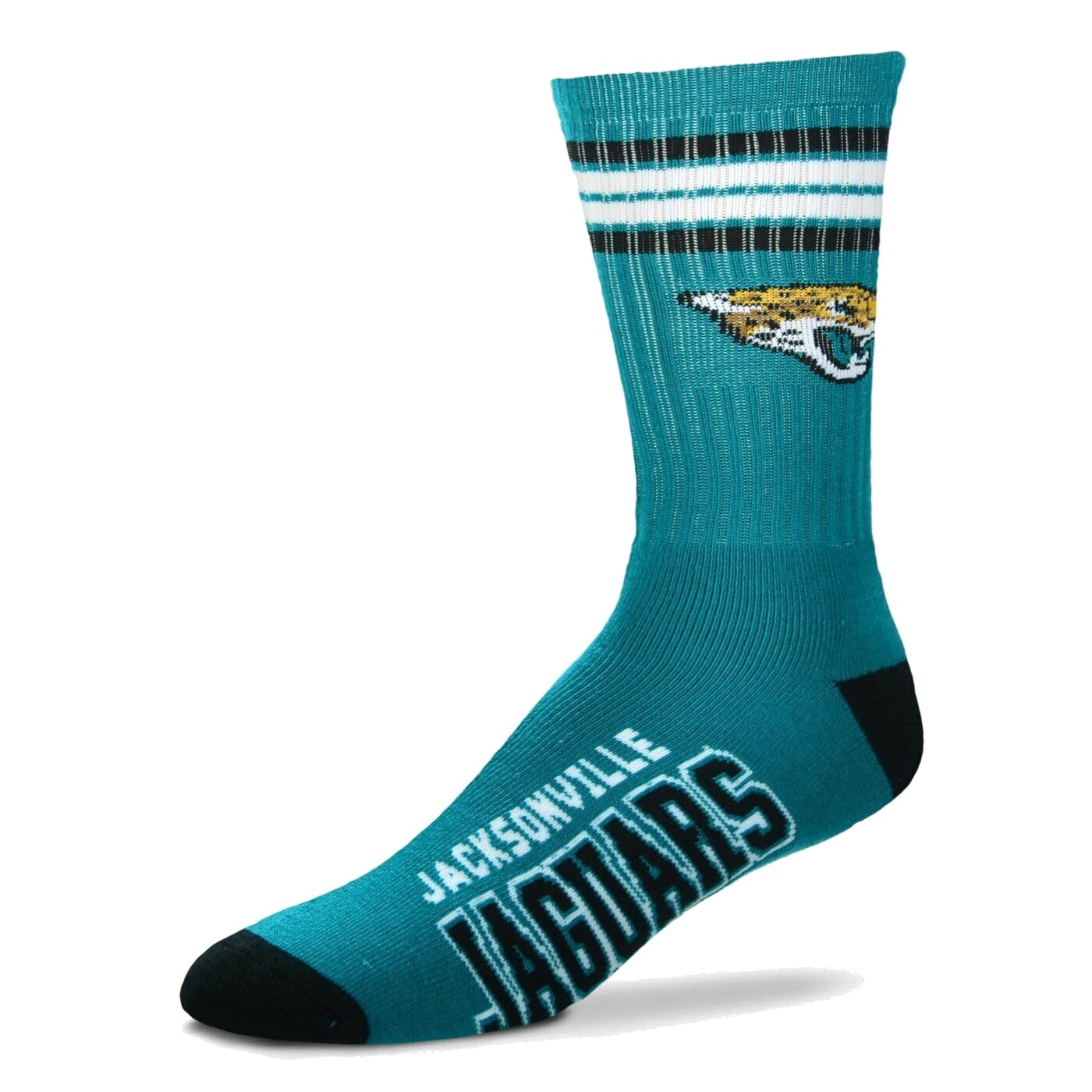 Fanatics Unisex Jacksonville Jaguars For Bare Feet Nfl Stripe Team Sock Socks, 37-42